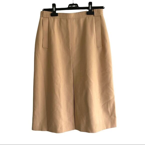 VINTAGE Wool Midi Skirt Camel 30 - Picture 1 of 4